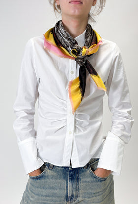 Double Printed Foulard Tuch, Dark Chocolate from ODEEH 