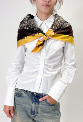 Double Printed Foulard Tuch, Dark Chocolate from ODEEH 