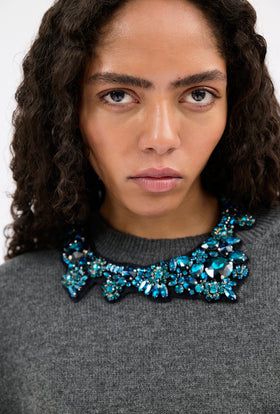 RHINESTONE Collier, Turquoise Blue from ODEEH 