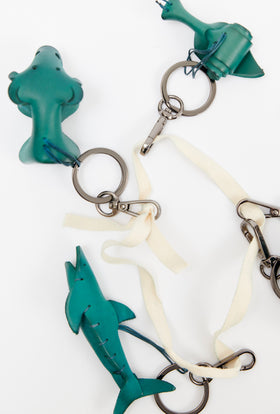 Leather Accessoires / Animal Keychain, Sea Green from ODEEH 