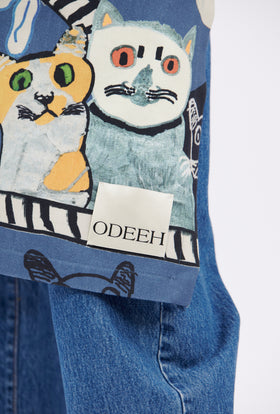 Cats & Tigers Gabardine Apron, Steel Blue from ODEEH 