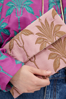 Matelassè Palms Bag, Rosequartz from ODEEH 