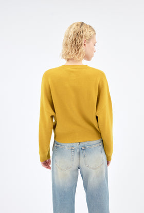 LIGHT CASHMERE Cardigan,Golden Yellow from ODEEH 