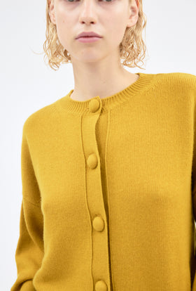LIGHT CASHMERE Cardigan,Golden Yellow from ODEEH 