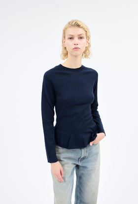 MERINO WOOL Pullover, Marine from ODEEH 