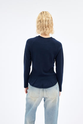 MERINO WOOL Pullover, Marine from ODEEH 