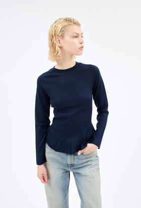 MERINO WOOL Pullover, Marine from ODEEH 