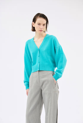 Light Cashmere Cardigan, Turquoise from ODEEH 