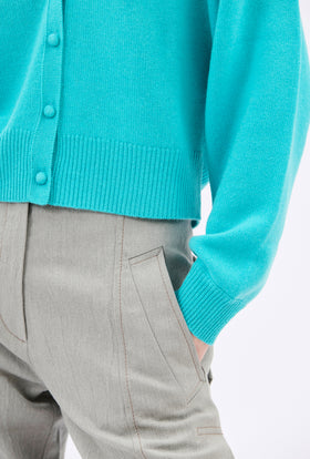 Light Cashmere Cardigan, Turquoise from ODEEH 