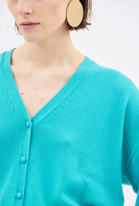 Light Cashmere Cardigan, Turquoise from ODEEH 