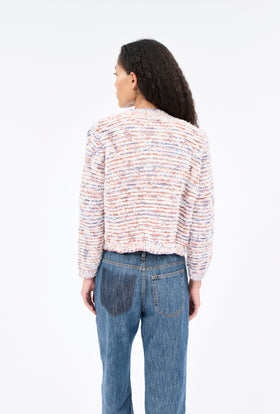 Fringy Tape Yarn Cardigan, Dawn from ODEEH 