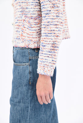 Fringy Tape Yarn Cardigan, Dawn from ODEEH 