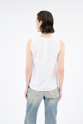 Poplin Top, White from ODEEH 