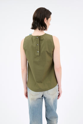 Poplin Top, Dark Olive from ODEEH 