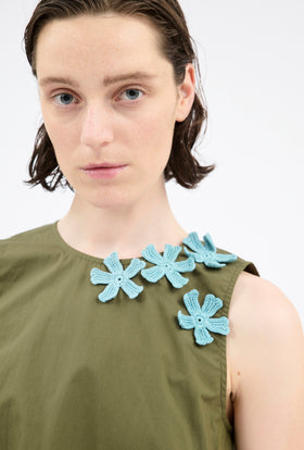 Poplin Top, Dark Olive from ODEEH 