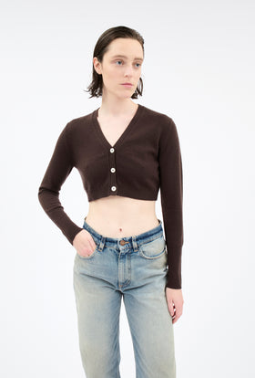 Light Cashmere Cardigan, Chocolate from ODEEH 