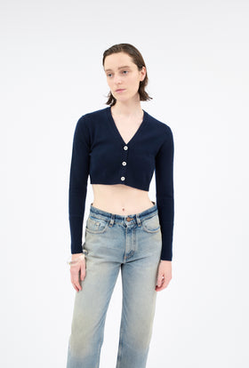 Light Cashmere Cardigan, Navy from ODEEH 