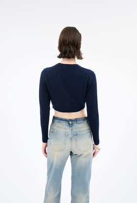 Light Cashmere Cardigan, Navy from ODEEH 