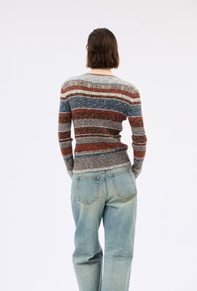 SPACE DYED Yarn Mix Cardigan, Multicolor from ODEEH 