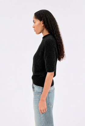 Lurex Knit Pullover, Jet Black from ODEEH 