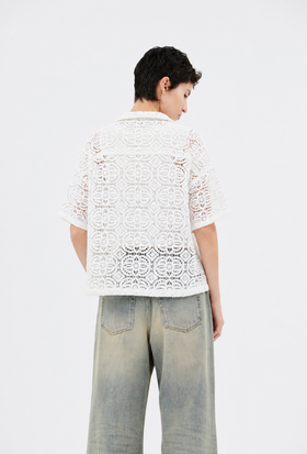 Bobbin Lace Bluse, Milk from ODEEH 