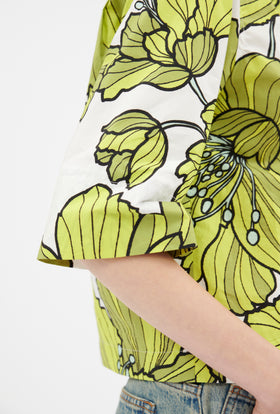 Hibiscus Cotton Bluse, Greenery from ODEEH 